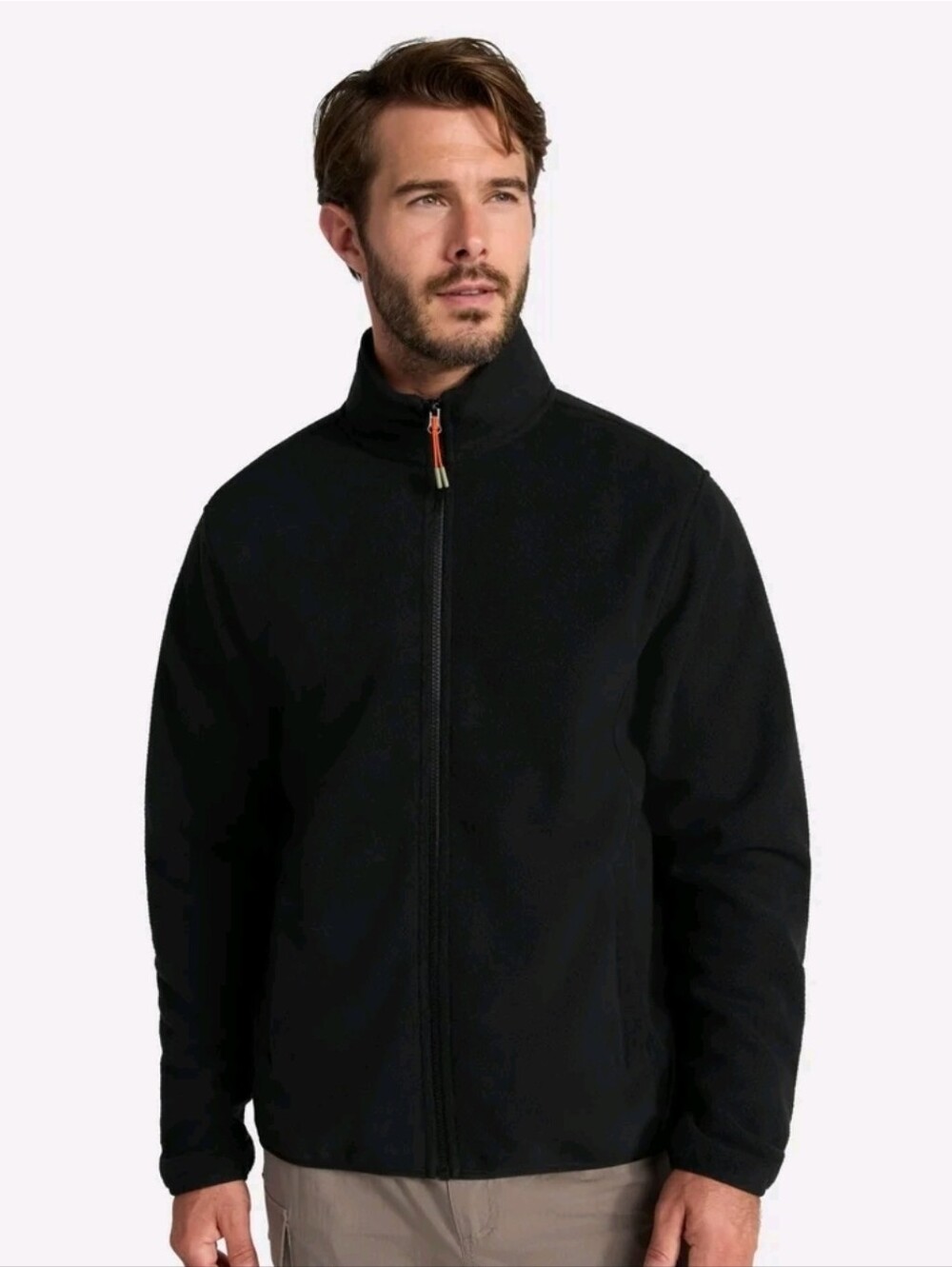 Ozark Trail Mens Fleece Jacket Medium M Black Full Zip Gorpcore Cozy Warm Hiking